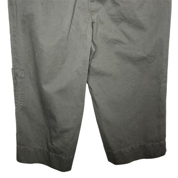 J Jill Petite 10P Olive Green Cropped Wide Leg Cotton Chino Pants - Picture 10 of 12
